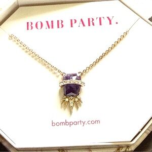 Bomb Party Ice Queen’s Pendant Genuine Amethyst CZ Necklace RBP4574 NIB